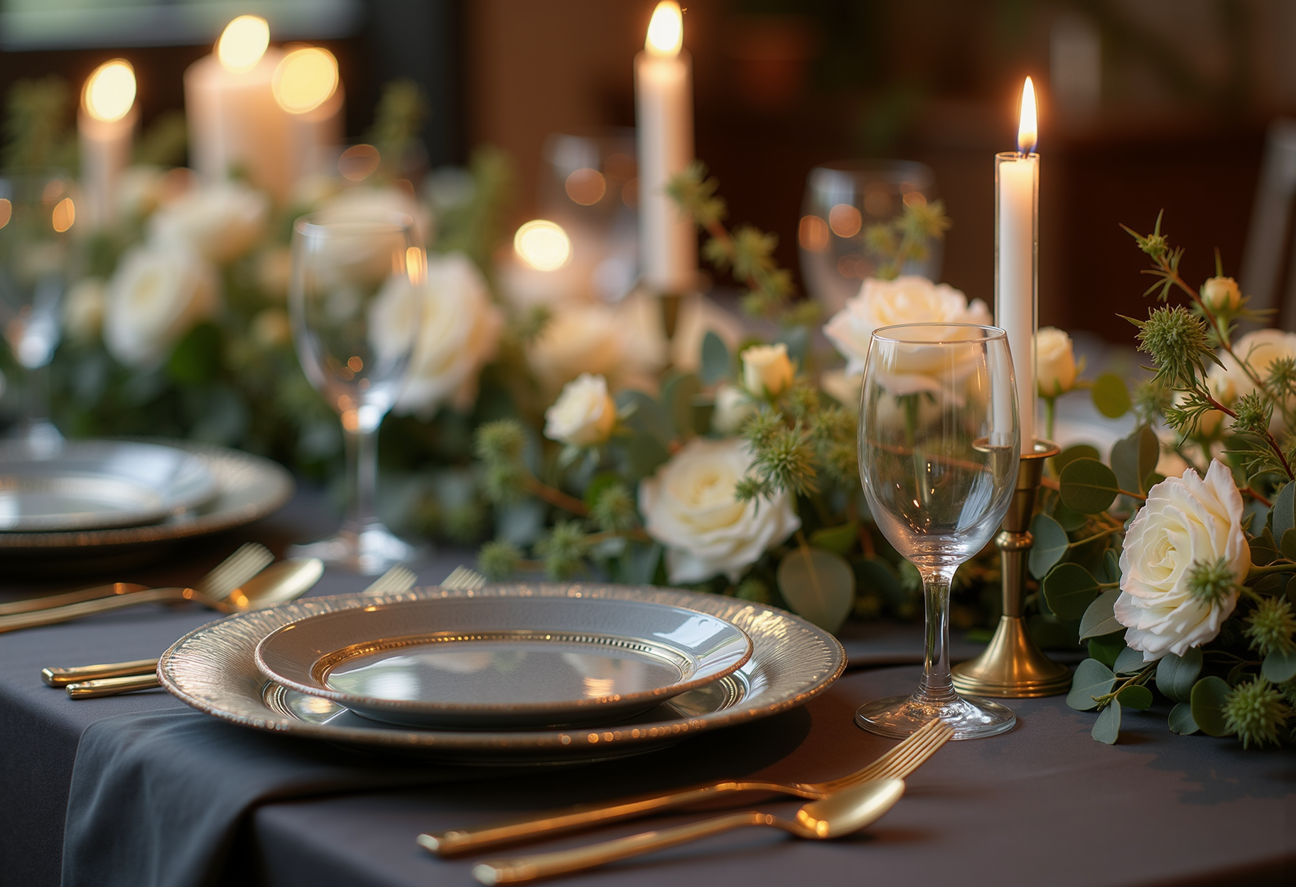 Wedding head-table setting